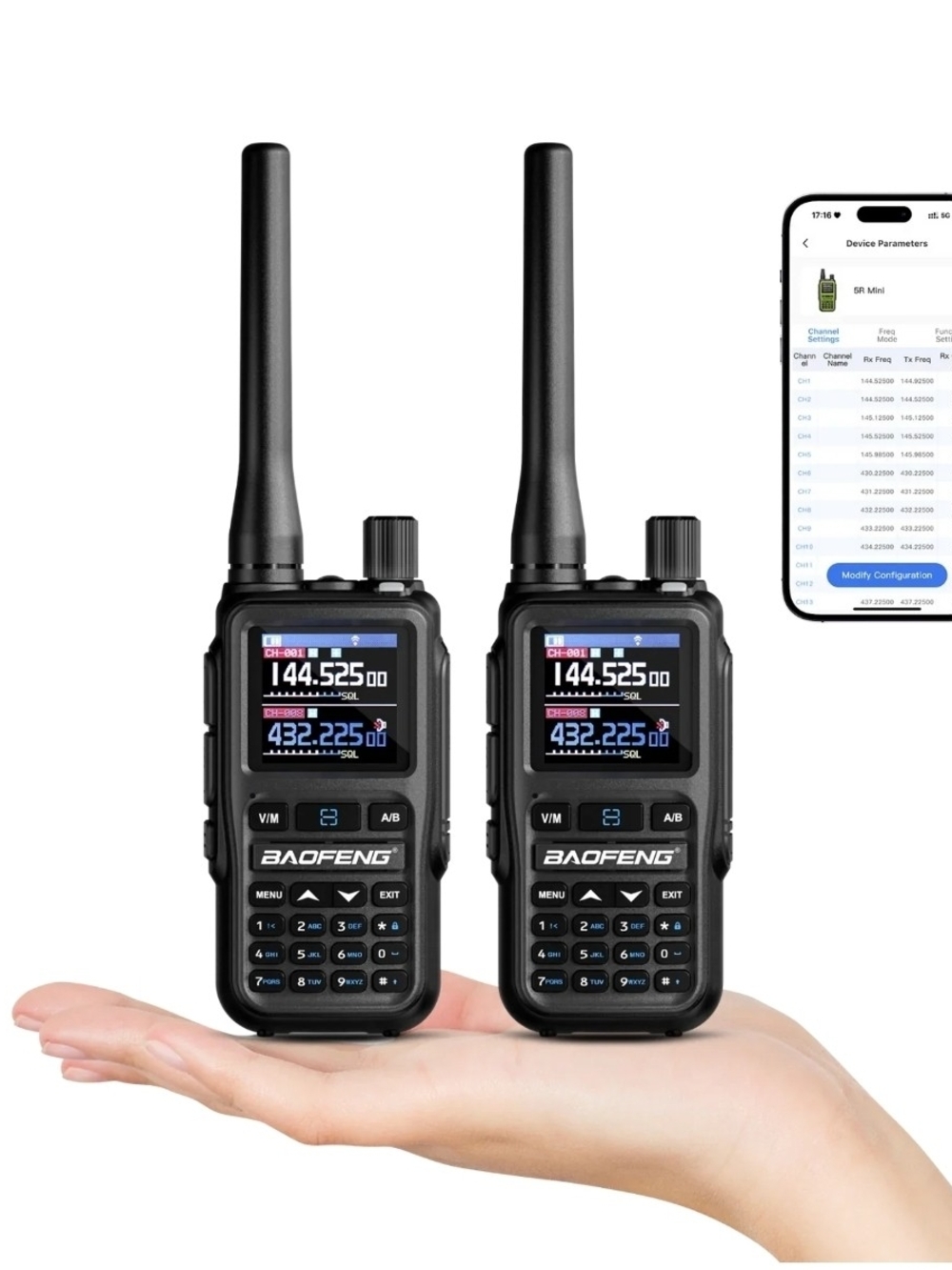 Black Dual-Pack Handheld Two-Way Radio Walkie Talkies